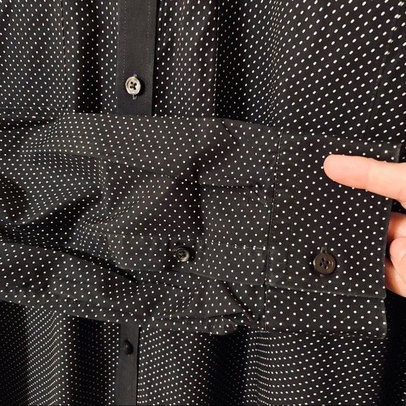 Men’s XL 17- 17 1/2 Fitted Polka Dot Button Shirt - Picture 5 of 14